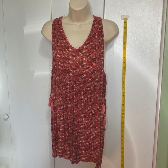 ZARA Trafaluc Rust Floral Flower Romper Skort Dress Small - Picture 4 of 16